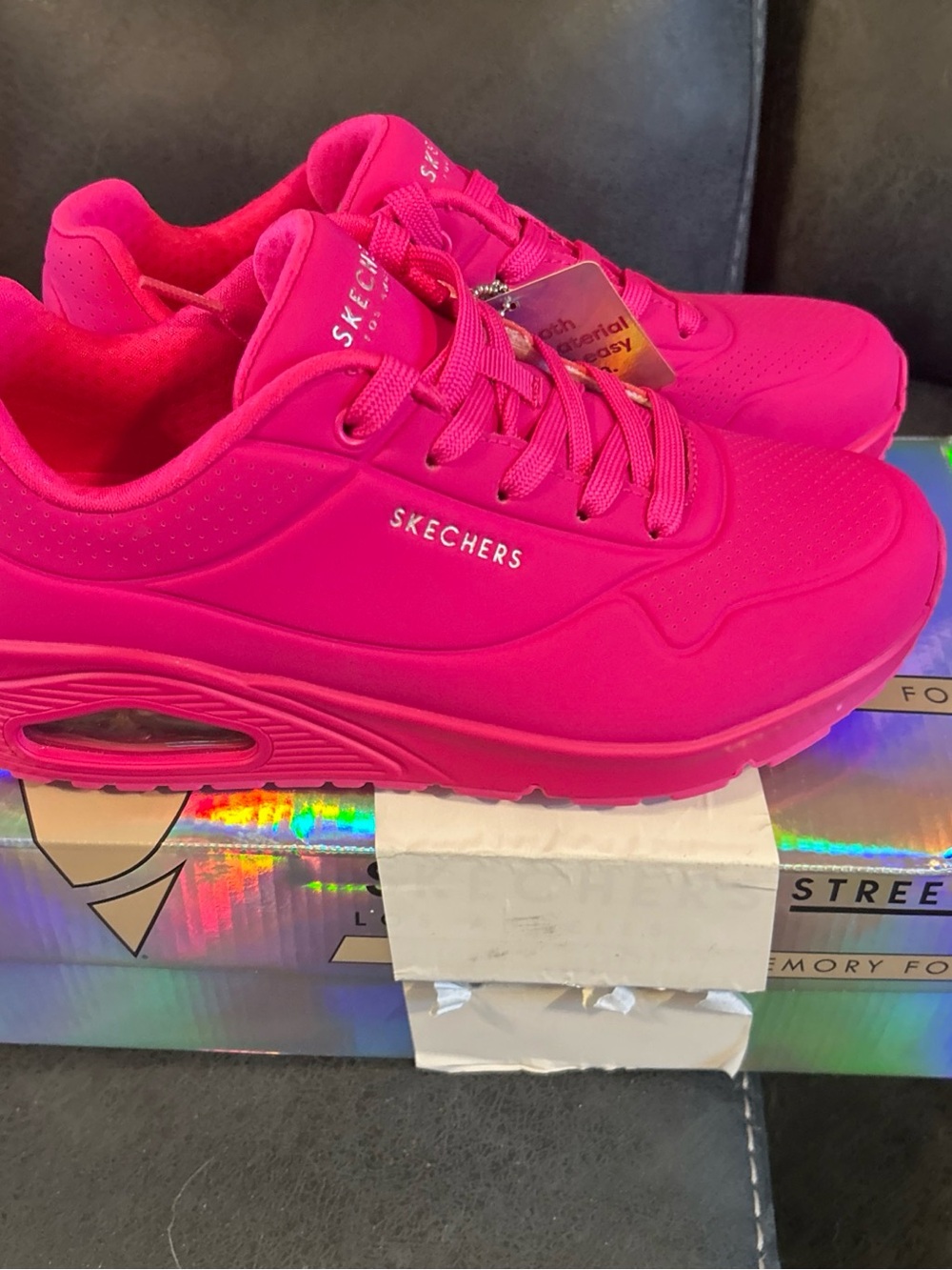 Skechers Women's Athletic Sneakers in Bright Pink Night Shades 73667 8W
